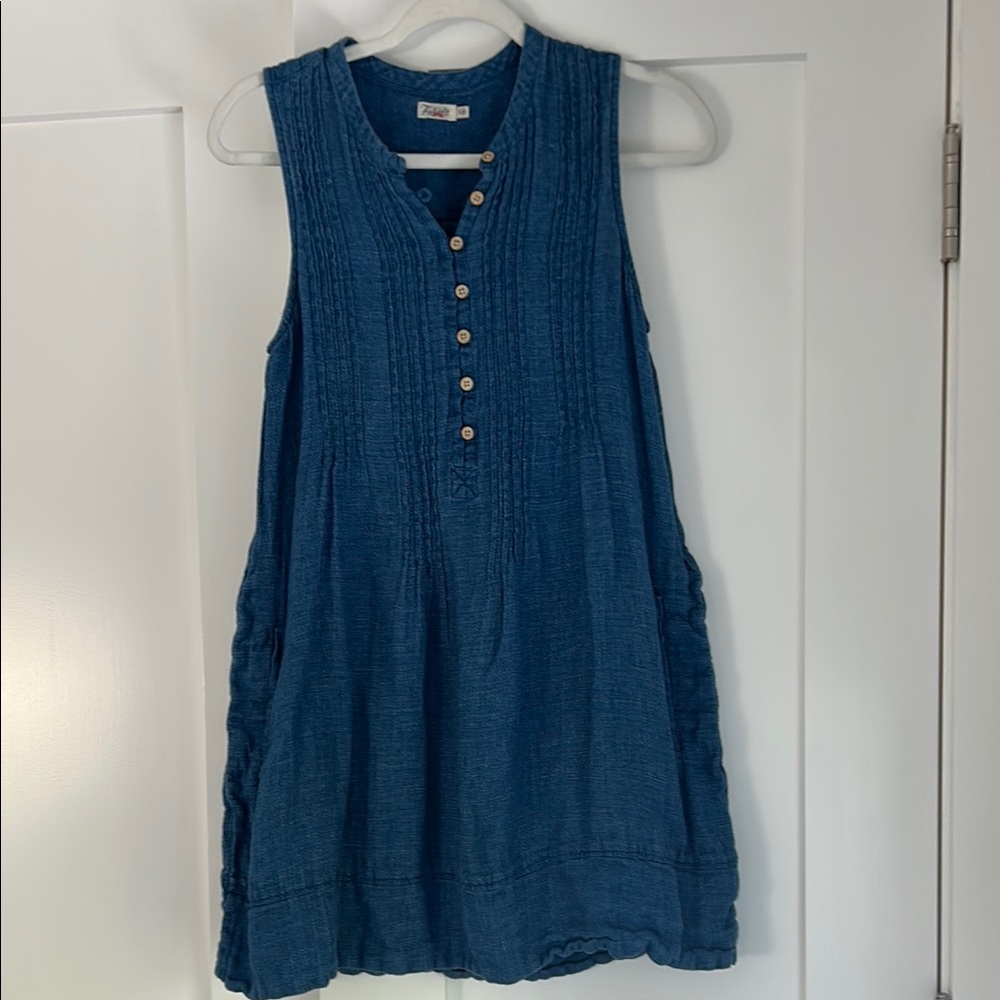 Faherty Blue Sleeveless Dress